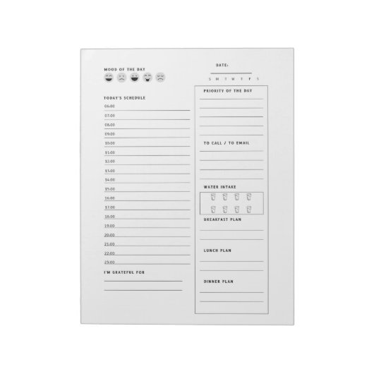 Notitieblok dagagenda (Linkerzijde)