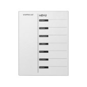 Notitieblok Dagelijks menu en lijst van winkels (Linkerzijde)