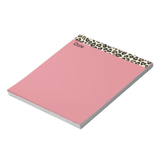 Notitieblok Dierlijk afdrukroze met datum (Linkerzijde)