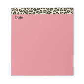 Notitieblok Dierlijk afdrukroze met datum (Voorkant)