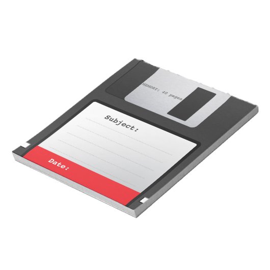 Notitieblok diskettestation (Linkerzijde)