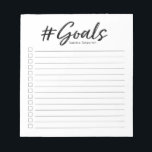 Notitieblok doelen met checkboxes<br><div class="desc">Dit schattige #Goals notitieblok is een geweldige aanvulling op elk geschenk! Ze zijn perfect voor docenten,  studenten,  moeders en iedereen daartussenin! Bewaar een lijst van alle dingen u moet gedaan worden en controleer hen weg aangezien u die doelstellingen bereikt!</div>