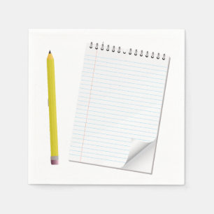 Notitieblok en potlood papieren servetten