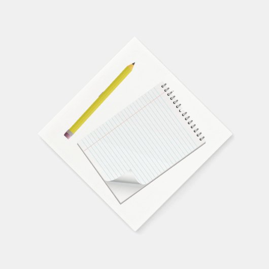 Notitieblok en potlood papieren servetten (Hoek)