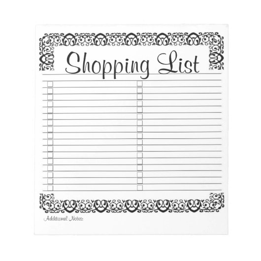 Notitieblok fancy winkellijst (Voorkant)