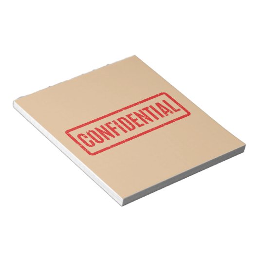 Notitieblok gestempeld vertrouwelijk (Schuin)