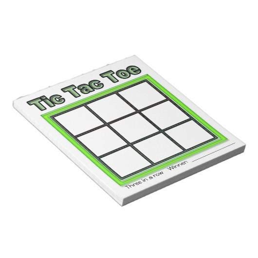 Notitieblok Groene Tic Tac Toe Game (Schuin)