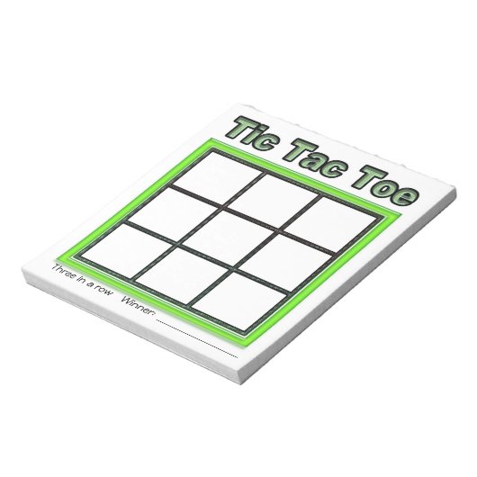Notitieblok Groene Tic Tac Toe Game (Linkerzijde)