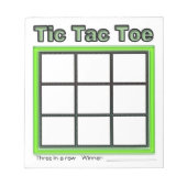 Notitieblok Groene Tic Tac Toe Game (Voorkant)