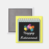Notitieblok: "Happy Retirement" noot Magneet (Voorkant / Achterkant)