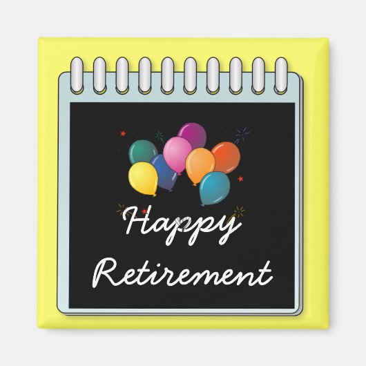 Notitieblok: "Happy Retirement" noot Magneet (Voorkant)