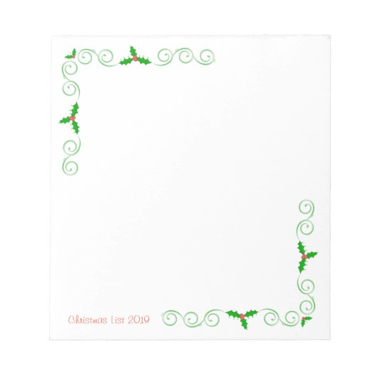 Notitieblok kerstlijst (Voorkant)