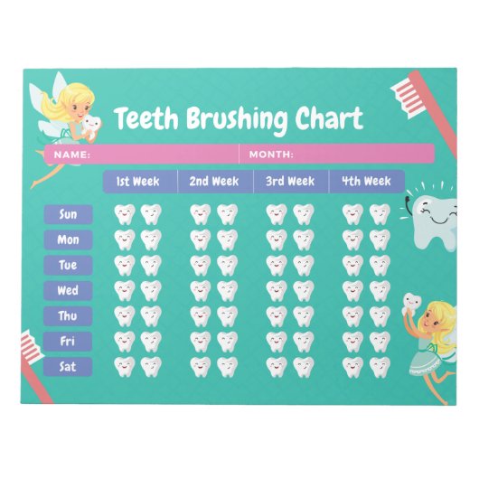 Notitieblok - Kinder Grafiek Daily Teeth Brushy Fa (Voorkant)