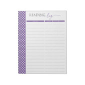 Notitieblok Lavender Reading Log Pages (Linkerzijde)