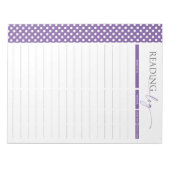 Notitieblok Lavender Reading Log Pages (Voorkant)