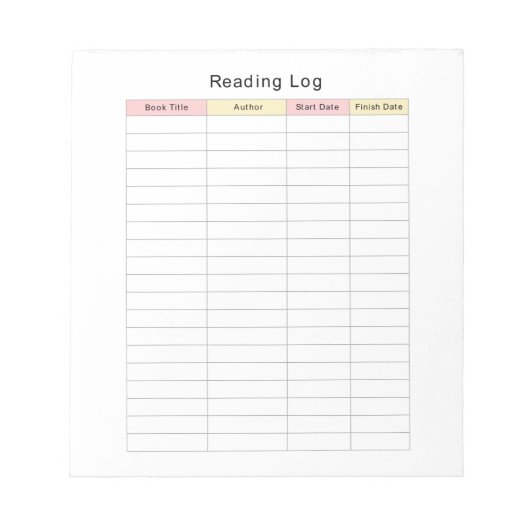 Notitieblok Leeslogboek (Voorkant)