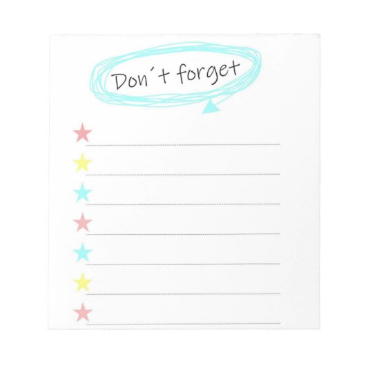 Notitieblok Lijst vergeten (Voorkant)