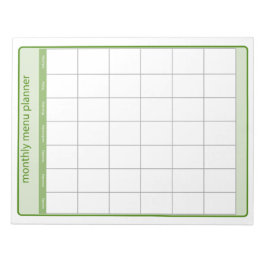 Notitieblok Maandelijkse menuplanner