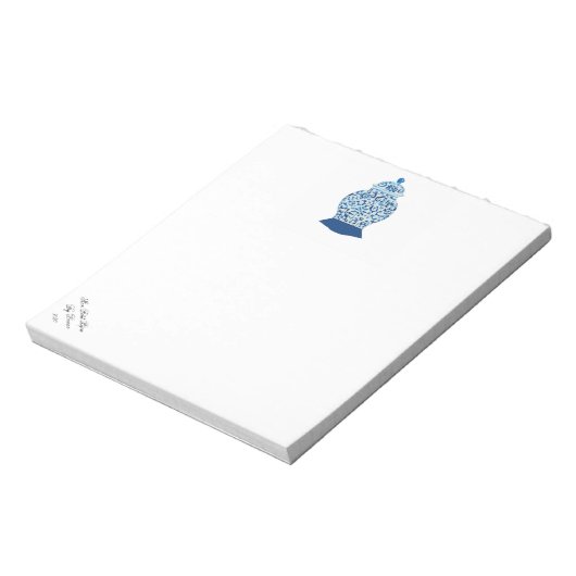 Notitieblok met blauwe en witte gember (Linkerzijde)