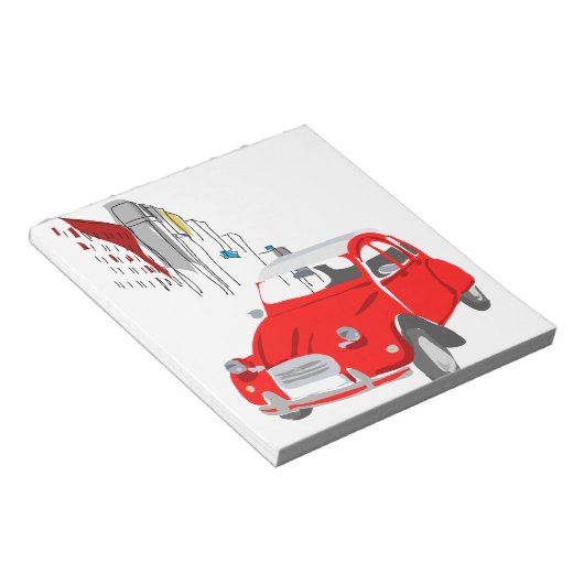 Notitieblok met Citroen 2 CV Illustratie (Schuin)