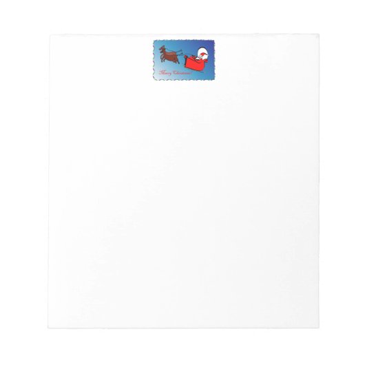 Notitieblok met de Kerstman in zijn slee (Voorkant)
