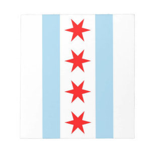 Notitieblok met de vlag van Chicago, Illinois Stat