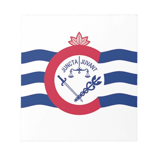 Notitieblok met de vlag van Cincinnati City, Veren (Voorkant)