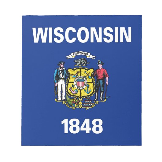 Notitieblok met de vlag van de staat Wisconsin (Voorkant)