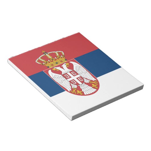 Notitieblok met de vlag van Servië (Schuin)