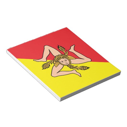 Notitieblok met de vlag van Sicilië, Italië (Schuin)