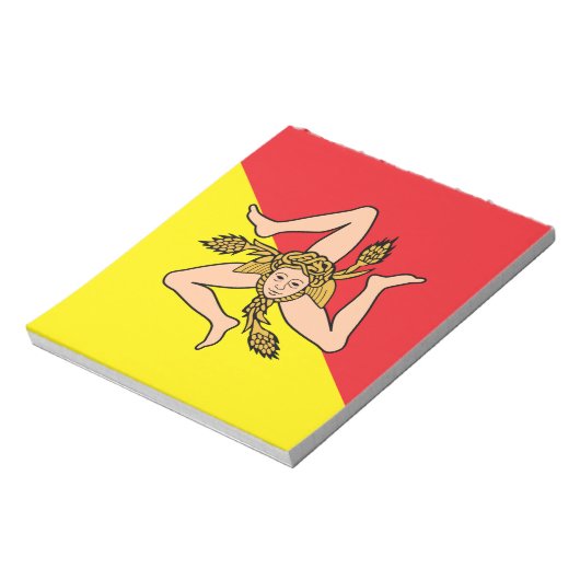 Notitieblok met de vlag van Sicilië, Italië (Linkerzijde)