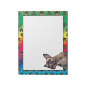 Notitieblok met een kleurrijke hondenpoot (Linkerzijde)