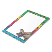 Notitieblok met een kleurrijke hondenpoot (Schuin)