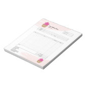 Notitieblok met factuur voor bestelformulier voor  (Linkerzijde)