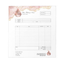 Notitieblok met factuur voor bestelformulier voor 