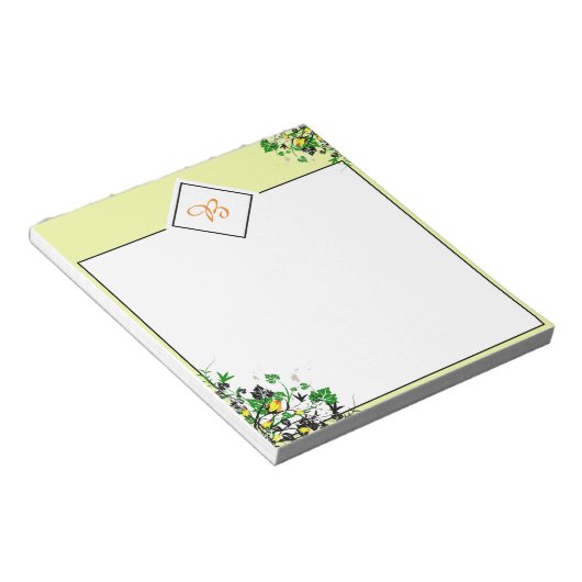 Notitieblok met gele rozen (Schuin)