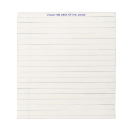 Notitieblok met gelinieerd papier voor leraar en l