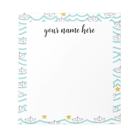 Notitieblok met gepersonaliseerde papierbakken (Voorkant)