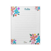 Notitieblok met kleurrijke Floral Lined Notes (Linkerzijde)