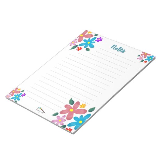 Notitieblok met kleurrijke Floral Lined Notes (Schuin)