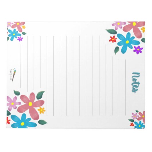 Notitieblok met kleurrijke Floral Lined Notes (Voorkant)