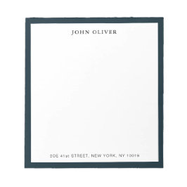 Notitieblok met marineblauwe rand formeel