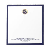  Notitieblok met Navy Lijst en Gold Logo (Voorkant)
