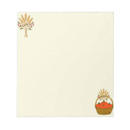 📝 **Notitieblok met pompoen en tarwe mand** Notitieblok