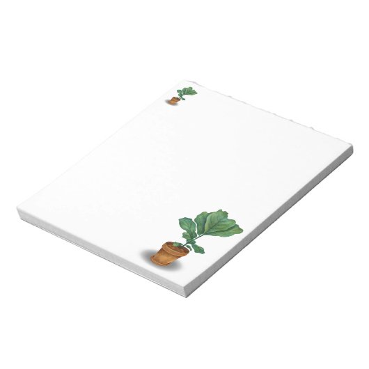 Notitieblok met potplant van een Fiddle-Leaf-Fig ( (Linkerzijde)