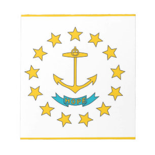 Notitieblok met vlag van de staat Rhode Island
