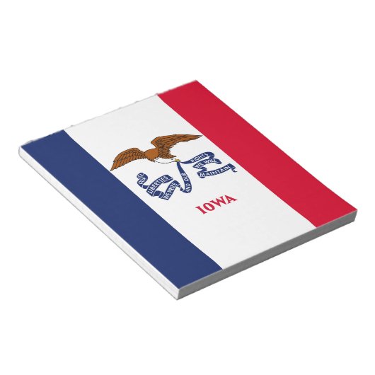 Notitieblok met vlag van Iowa (Schuin)