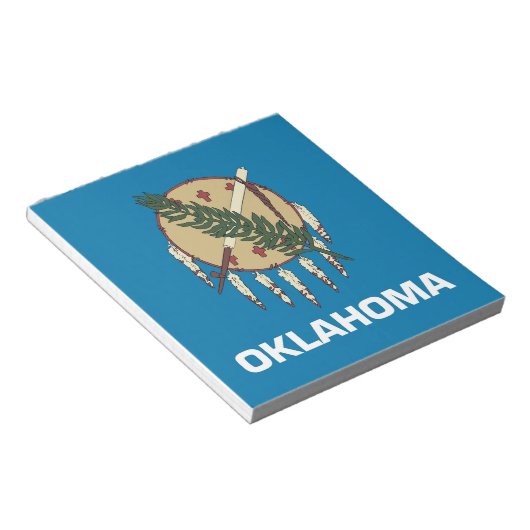 Notitieblok met vlag van Oklahoma State (Schuin)
