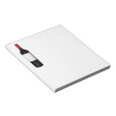 Notitieblok met wijnflesje (blanco etiket) (Schuin)