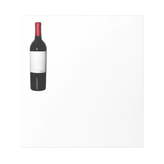 Notitieblok met wijnflesje (blanco etiket) (Voorkant)
